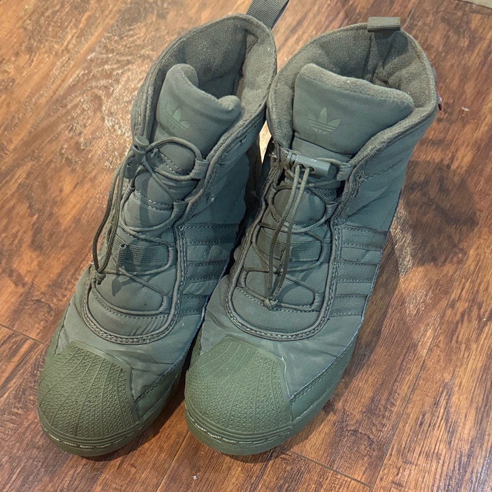 Adidas Olive Quilted High-Top Sneakers